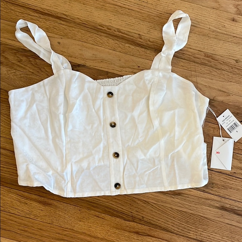 New with tags- Good American Ivory jacquard cami